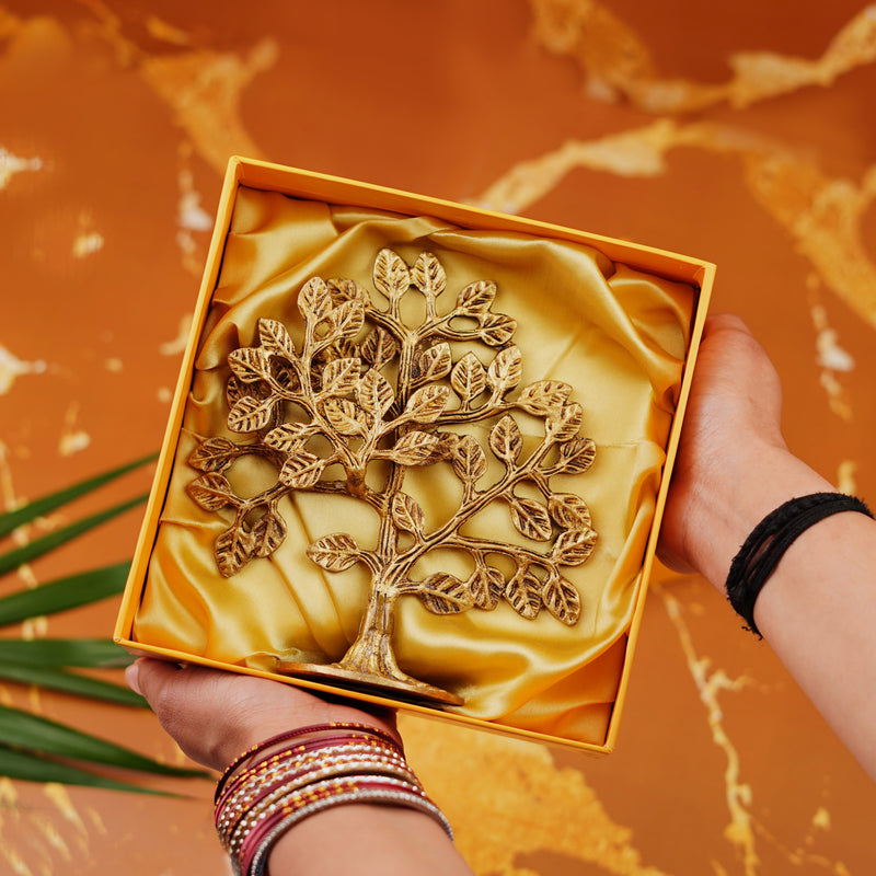 Beautiful Brass Kalpavriksha Tree for Home Decor and Gifting 6 Inch | 370g