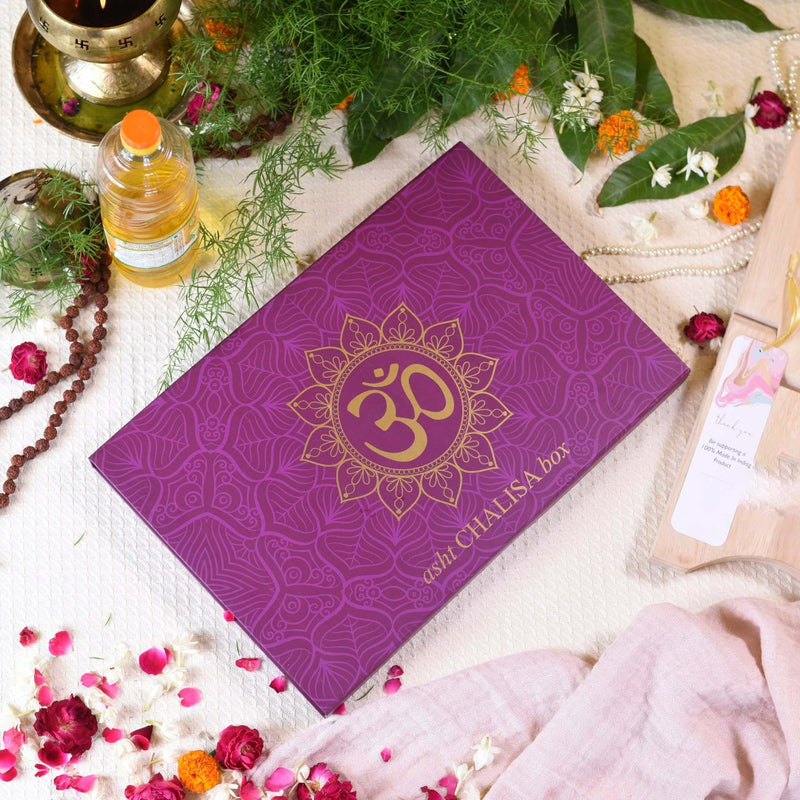 Asht Chalisa - Purple Color | Set of 8 Premium Chalisas | Gift Set for Indian Occasions